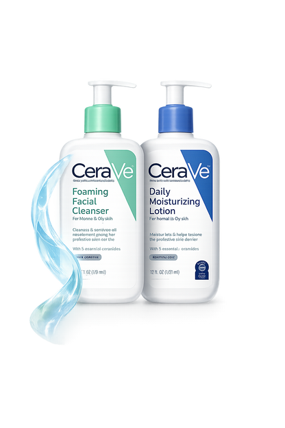 CeraVe Daily Skincare Essentials Duo for Balanced to Oily Skin | 2-Piece Set