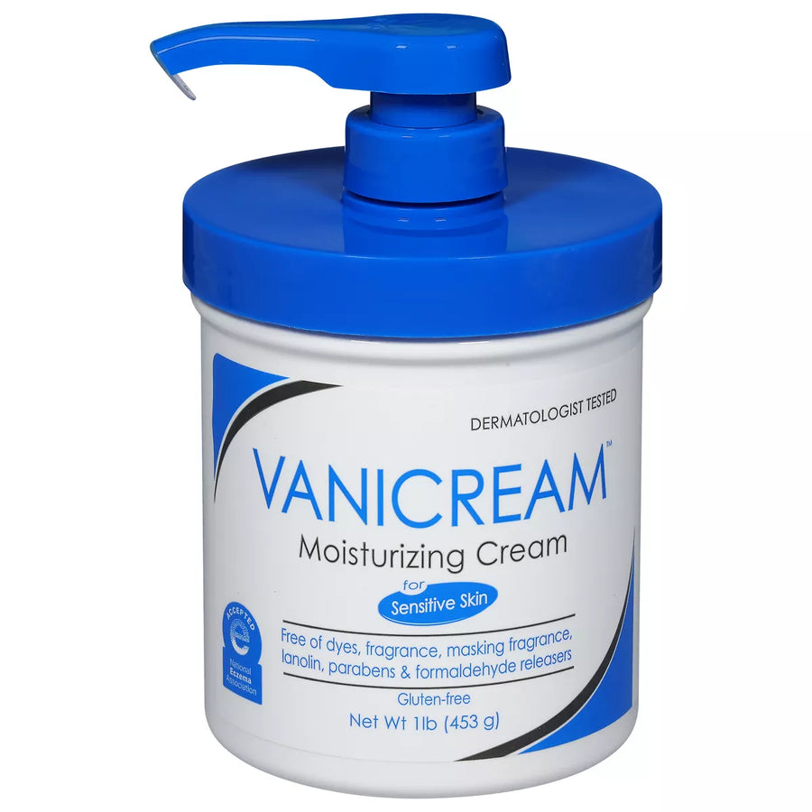 Vanicream Moisturizing Cream with Pump – Deep Hydration for Sensitive & Dry Skin (16 oz)